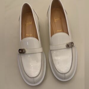 Christian louboutin lock patent leather loafer